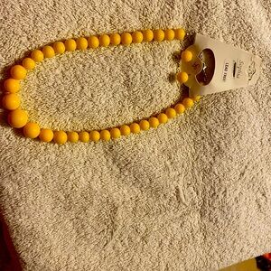 Sophia collection yellow bead necklace and earing set